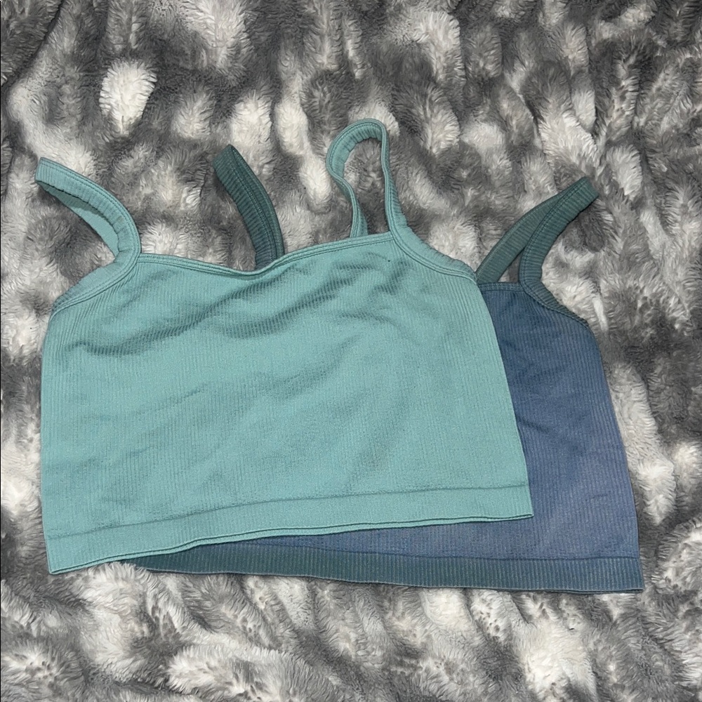 Colsie Teal and Navy Ribbed Tops